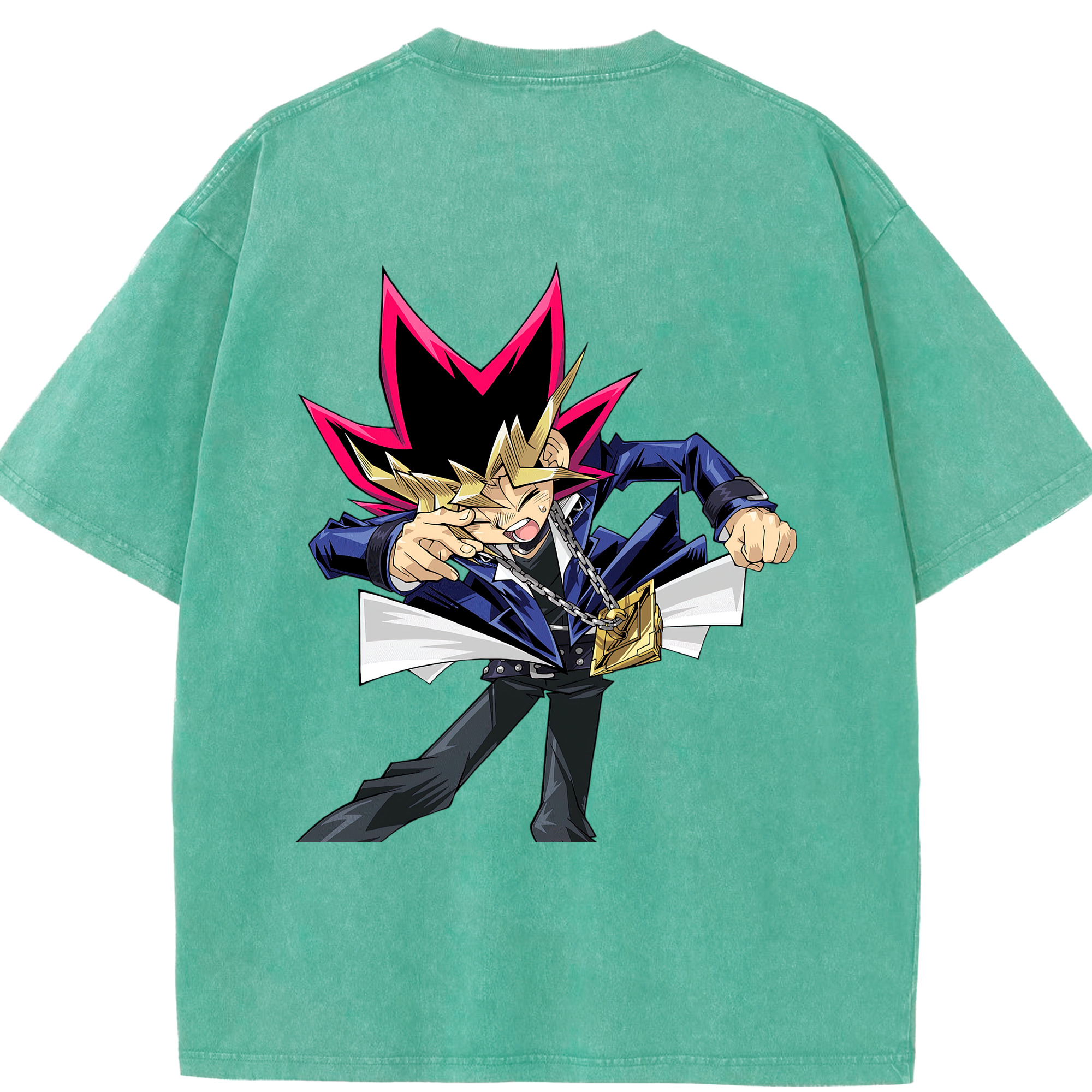 （画像用） 遊☆戯☆王 Yu-Gi-Oh! 綿100% ヴィンテージ風 半袖Tシャツ（背面プリント）